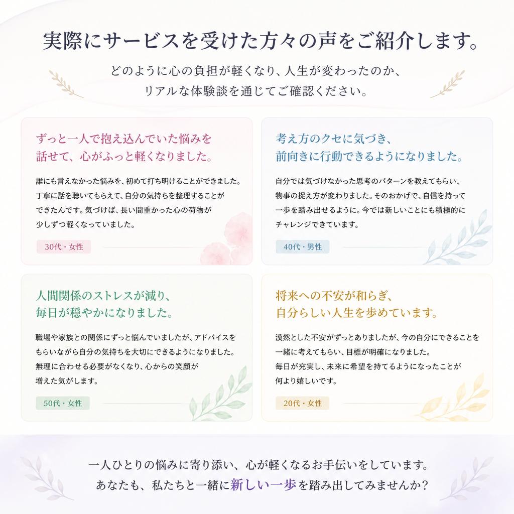 お客様の体験談